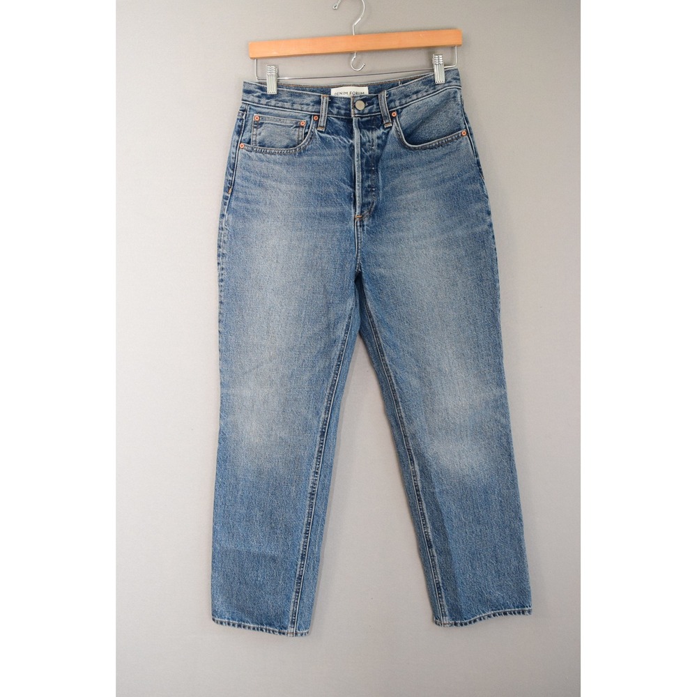 Denim Forum Joni High Rise Loose Jeans 27 Blue Straight Leg Aritzia Women Denim